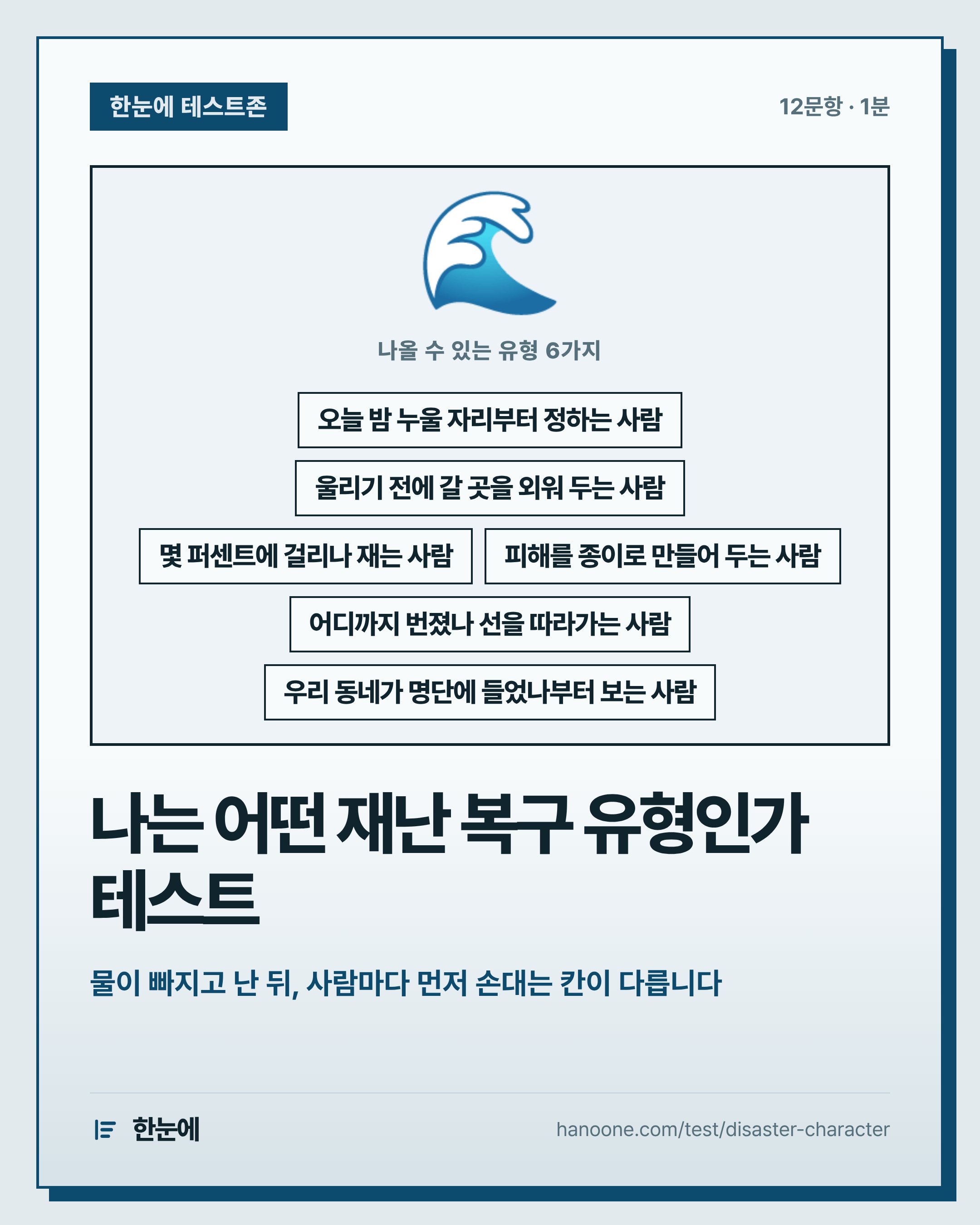 나는 어떤 재난 복구 유형인가 테스트